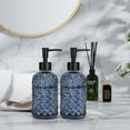 thumbnail image 2 of 2Pack 13.5 Oz Glass Soap Dispenser , Manual Pump Dispenser,Empty Liquid Container, Refillable Hand Soap Dispenser , Premium Bathroom soap Dispenser for Kitchen & Bathroom , Blue, 2 of 10