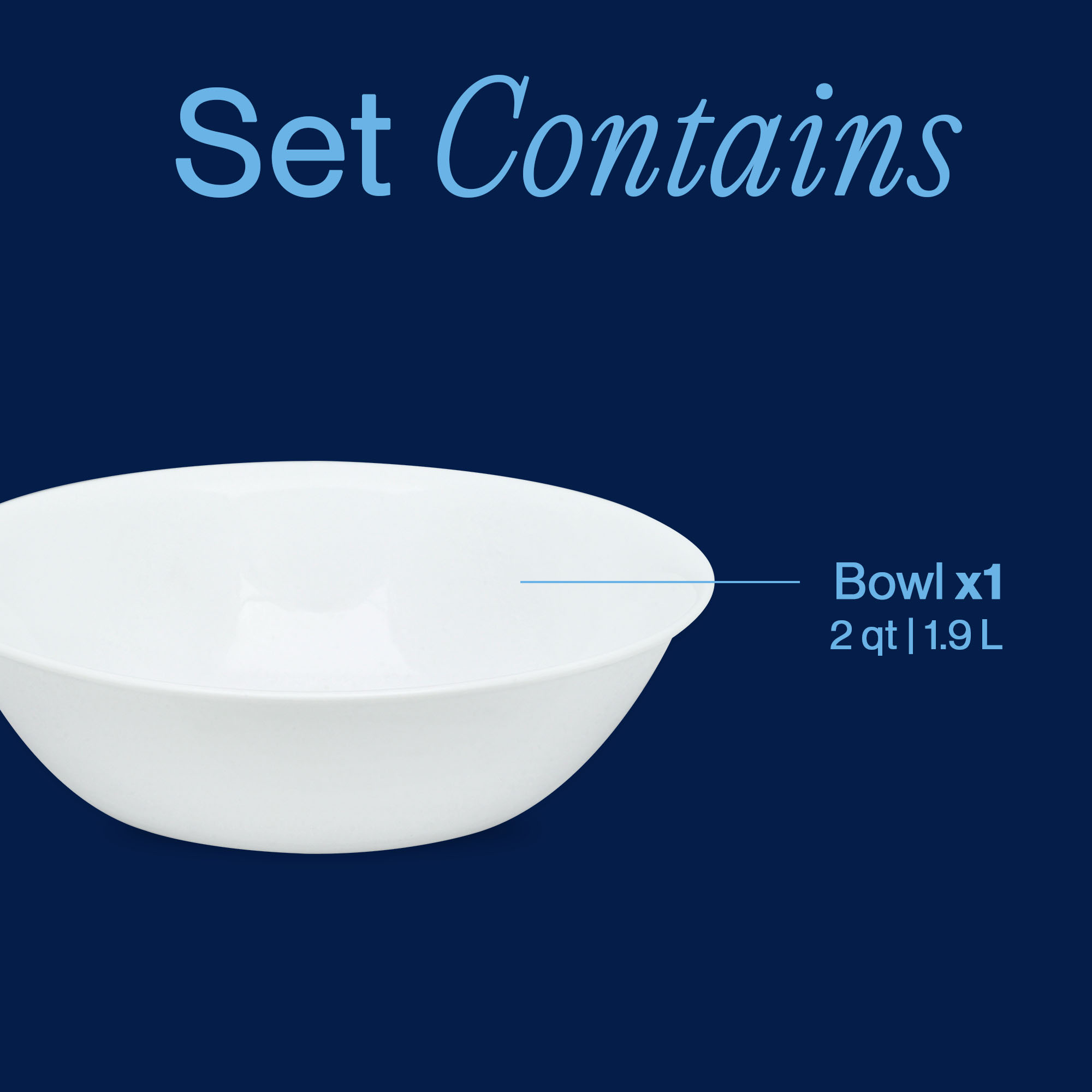 Corelle Classic Winter Frost White 2-Quart Serving Bowl photo 3