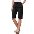 thumbnail image 4 of Casual Shorts for Women Elastic Waist Drawstring Keen Length Summer Comfy Shorts with Pockets XS Black, 4 of 6