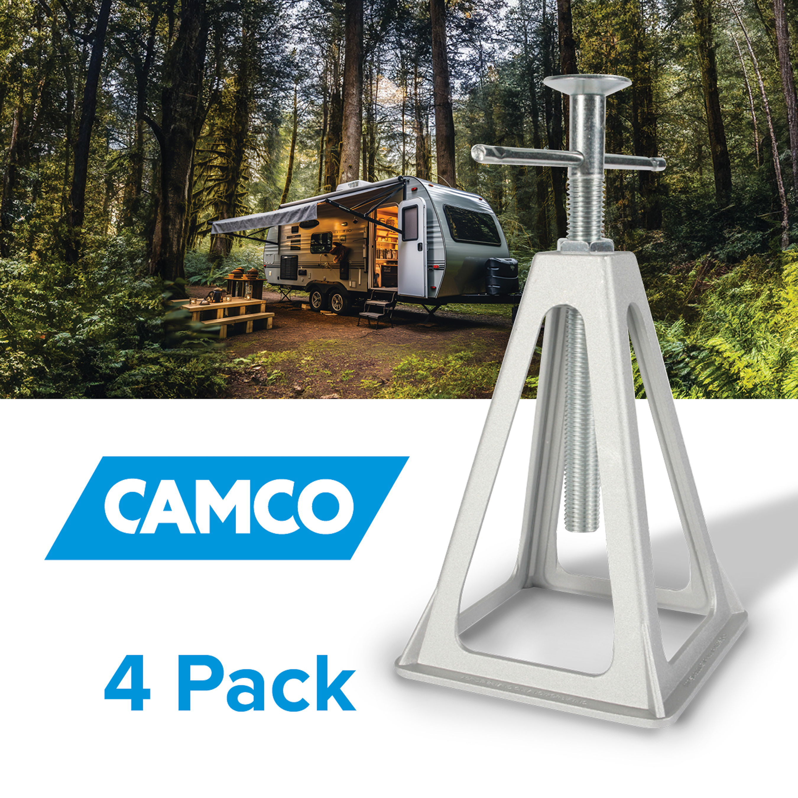 Camco RV Aluminum Stack Jacks - Size 11-inches to 17-inches - Silver, Pack of 4 (44560) - image 2 of 6