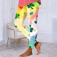 thumbnail image 2 of UVEASISHA St Patricks Day Leggings for Women Colorful Shamrock Printed Gradient Yoga Pants High Waisted Milk Silk Workout Pant Festive Photo Tights Yellow XXL, 2 of 6