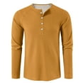 thumbnail image 6 of Domuza Mens Waffle Henley Shirts Casual Fashion Long Sleeve Button Up T Shirt Fall Thermal Comfy Lightweight Basic Slim Fit Pullover Ginger XXL, 6 of 6