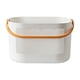 thumbnail image 2 of Cesta de plástico para el baño con asa | Organizador de ducha engrosado con agujeros de drenaje | Caja multiusos para frutas y lavandería | 16x15,2x25,5cm Amarillo, Naranja, Azul, Verde | Duradero, 2 of 9