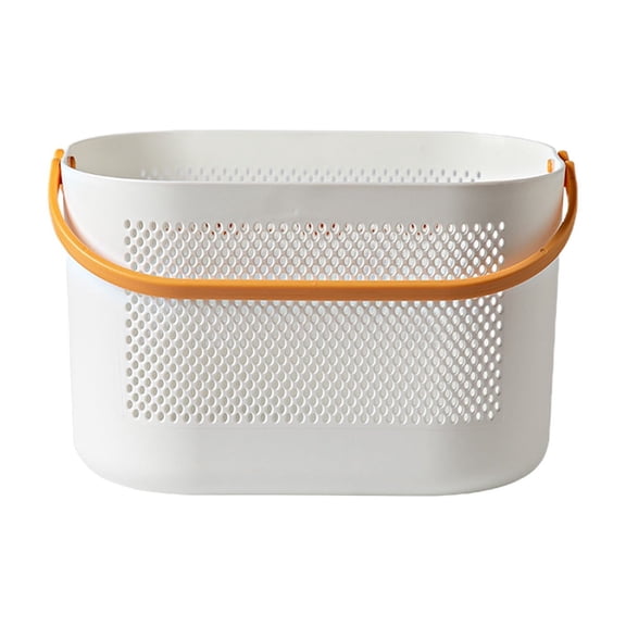 Leodye 1PCS Thickened Plastic Shower Basket - Handle-equipped Storage Box for Bathroom/Fruit -6.3×5.9×10inch