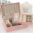 thumbnail image 2 of Organizador , joyero sintética, 2 bandejas para pendientes de mujer y niña rosado Hugo Fashion Lady Jewelry Holder, 2 of 10