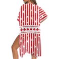 thumbnail image 5 of HELLHERO Canadian Maple Leaf Stripe Kimono Cover Up - Lightweight Breathable Beachwear for Summer Vacation, Pool & Resort - Women's Loose Fit Swimsuit Coverup, 5 of 6