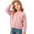 thumbnail image 3 of akafmk Cardigan Sweater for Girls Soft Cotton Cardigans V Neck Button Down Casual Knit Outerwear Versatile Fall Clothes, Size 3-4 Years, 3 of 8