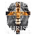 thumbnail image 2 of Mens T-Shirt Strong Lion With Cross Christian Faith inspirational T-Shirt Crewneck Shortsleeve, 2 of 7