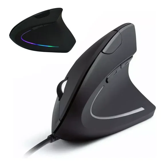 Mouse Vertical Ergonomico Ratón Gamer Silencioso Rgb Dpi