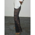 thumbnail image 5 of Rdhnmea Women Flare Pants Lace See-Through Elastic Waist Trousers Bottoms, 5 of 8