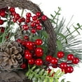 thumbnail image 2 of Northlight 15" Eucalyptus Pine and Berry Artificial Christmas Grapevine Basket, 2 of 5