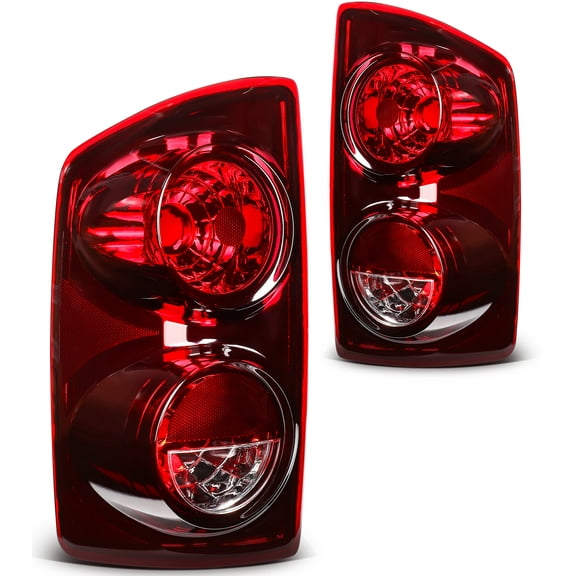 cciyu Taillight Assembly for 2007-2009 for DODGE RAM 1500 2500 3500 Red Housing Driver Side and Passenger Side Headlamp 55277303AB/AC/AA/55277302AB/AC/AA (Bulbs Not Included)