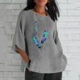 thumbnail image 2 of Camiseta de Manga Corta de la Mujer Casual Cuello Redondo Impresión Superior, Camiseta Ligera para Diario, Fiesta Y Todas las Estaciones, 2 of 4