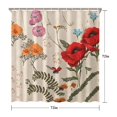 thumbnail image 5 of Waterproof Beautiful Colorful Floral Shower Curtain 72x72 Inch Boho Style Polyester Unique Shower Curtain for Bathroom Hotel Home Decor with 12 Plastic Hooks, 5 of 5