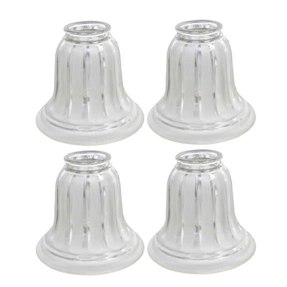Aspen Creative 23082-4, Clear & Sandblasted Replacement Glass Shade, 2-1/8" Fitter, 5-1/2" D x 4-3/4" H, 4 Pack