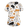 thumbnail image 6 of AHMOMEI Cartoon Animal Print Womens Scrub Top S-5XL Plus Size Women’s Nurse Uniforms with Pocket V Neck Short Sleeve Scrubs Top, 6 of 6