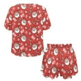thumbnail image 5 of Jeiento Christmas Pajamas for Women Xmas Pajama Sets Santa Claus Sleepwear with Pockets Short Sleeve Shirts and Pants Candy Cane 2 PCS Soft Summer Nightwear, Red, Size S, 5 of 7
