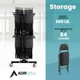 thumbnail image 4 of AdirOffice 2-Tier Foldable Dolly Heavy Duty Folding Chair Storage Rolling Cart, 4 of 15