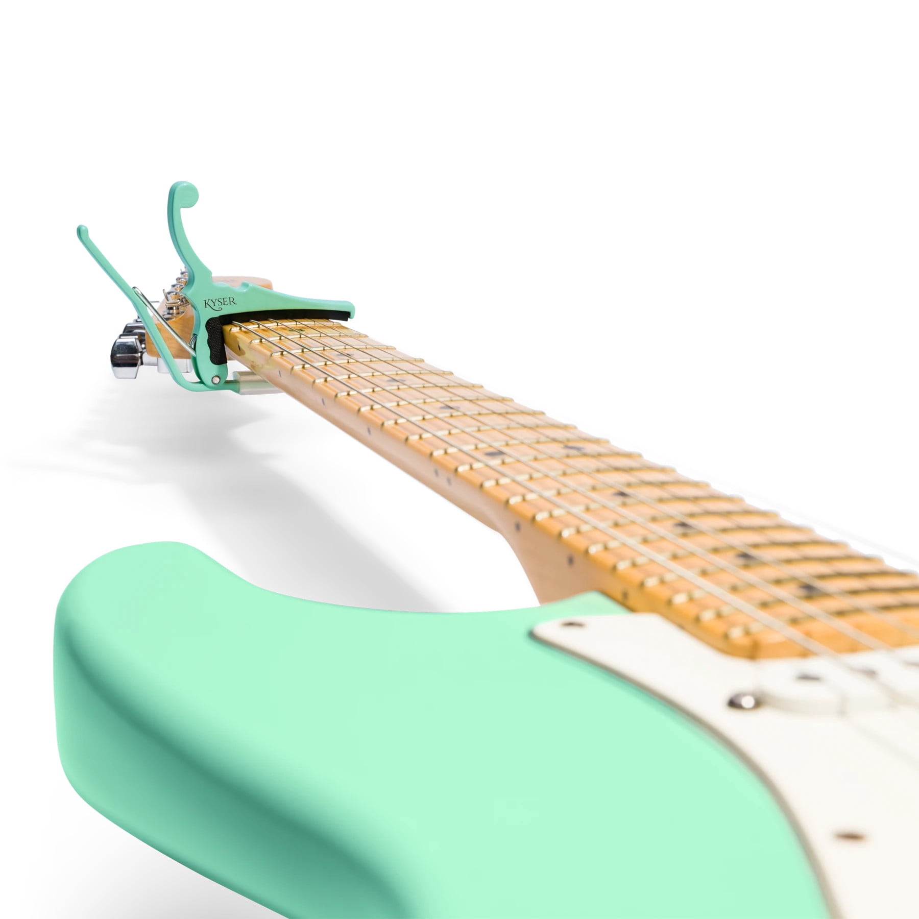 KMC Music KGEFSGA-U Fender X Quick-Change Electric Guitar Capo, Surf Green