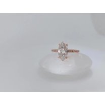 solitaire jewels 2CT Marquise Moissanite Hidden Halo Engagement Ring For Women, 14K Rose Gold