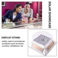 thumbnail image 4 of Vitrina solar de 3 capas con rotación automática de 360 grados, organizador de joyas, collares, pulseras, relojes y teléfonos (plateado), 4 of 7