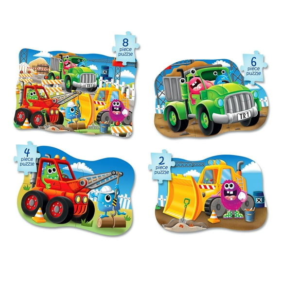Learning Journey International LLC Mon Premier Casse-Tête 4-en-Boîte – Camion Monstre – Jouets Éducatifs pour Tout-Petits & Cadeaux pour Garçons & Filles de 2 Ans et Plus, Multi