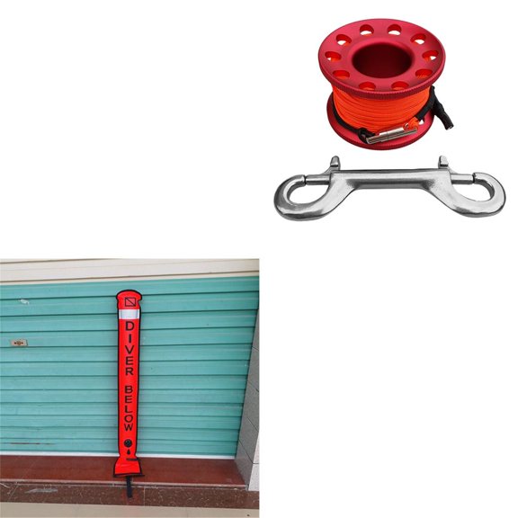 Tubo Reflecante para Boya de Marcador de Superficie con Carrete para Buceo, rojo Cola Boya marcadora de superficie para buceo SMB