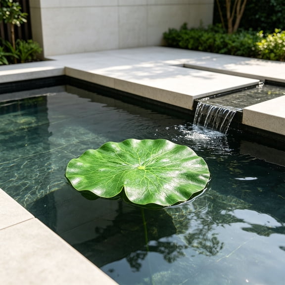 SPOORYYO Artificial Floating Water Lily Leaves for Pond and Garden Decoration, Realistic Water Features