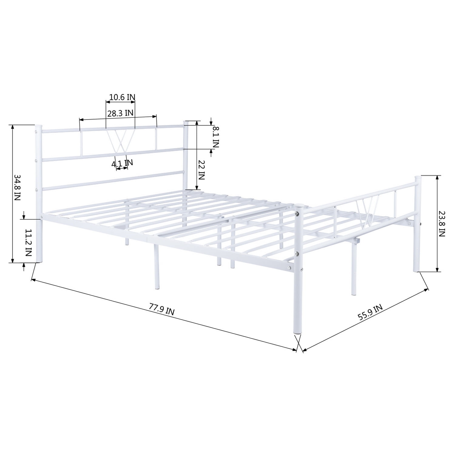 Kepooman Full Size Bed Base Frame, Metal Platform Mattress Foundation with Headboard and Footboard, Easy Self-Assembly Kepooman Full Size Bed Base Frame, Metal Platform Mattress Foundation with Headboard and Footboard, Easy Self-Assembly