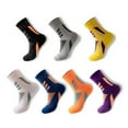 thumbnail image 1 of Graflsoa Chaussettes de Sport Respirantes Mi-Mollet pour Hommes avec Design Anti-Humidité pour Basketball, Course et Randonnée - Noir avec Accents Orange, Taille Unique, 1 of 7