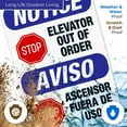 thumbnail image 4 of Elevator Out Of Order Bilingual Sign, OSHA Notice Sign, 24x36 Corrugated Plastic, 4 of 7