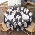 thumbnail image 3 of Cute Halloween Ghosts Pattern Round Tablecloth 60"x60",Wrinkle Wipeable Table Cloth for Kitchen Dining Room Picnic Patio Party, 3 of 6
