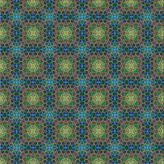 Ahgly Company Indoor Square Patterned Fall Forest Green Area Rugs, 8' Square