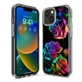 thumbnail image 3 of MUNDAZE Apple iPhone 12 Pro Colorful Neon Rainbow Glow Roses Double Layer Phone Case Cover, 3 of 5