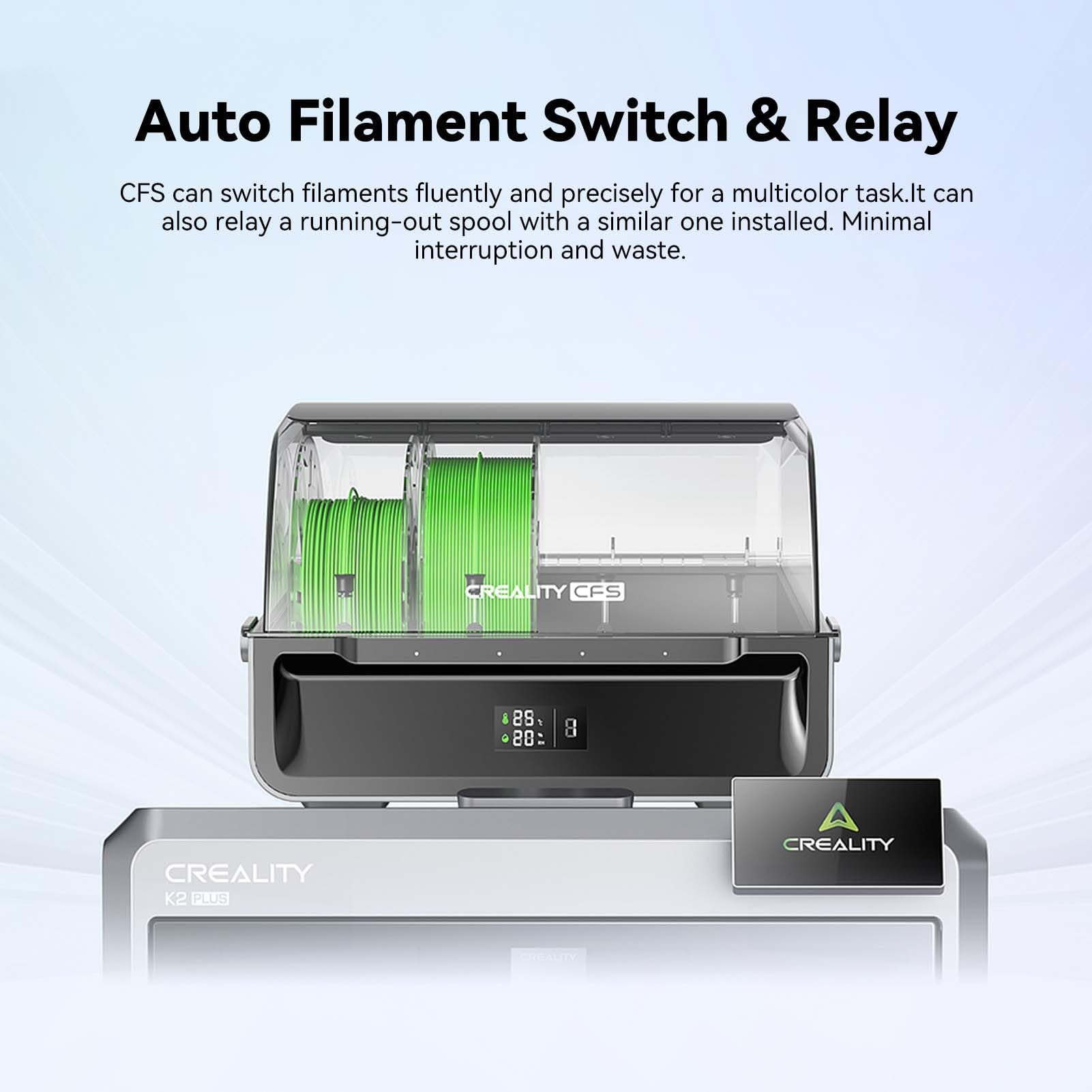 Creality CFS Multi-Color Filament System for 3D Printing, Supports 16 Colors, Automatic Filament Management, Moisture-Proof Storage, Compatible with K2 Plus