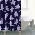 thumbnail image 4 of Dark Purple Halloween Ghosts with Boo Shower Curtain 72"x72" ,Bathroom Decorative Shower Curtains Set with 12 Hooks,Modern Waterproof Washable Shower Curtain, 4 of 6