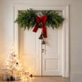 thumbnail image 5 of Christmas Door Swag with Bells Pinecones and Velvet Bow Artificial Hanging Christmas Decoration for Front Door Mirror Fireplace Mantel Indoor Holiday Decor, 5 of 6