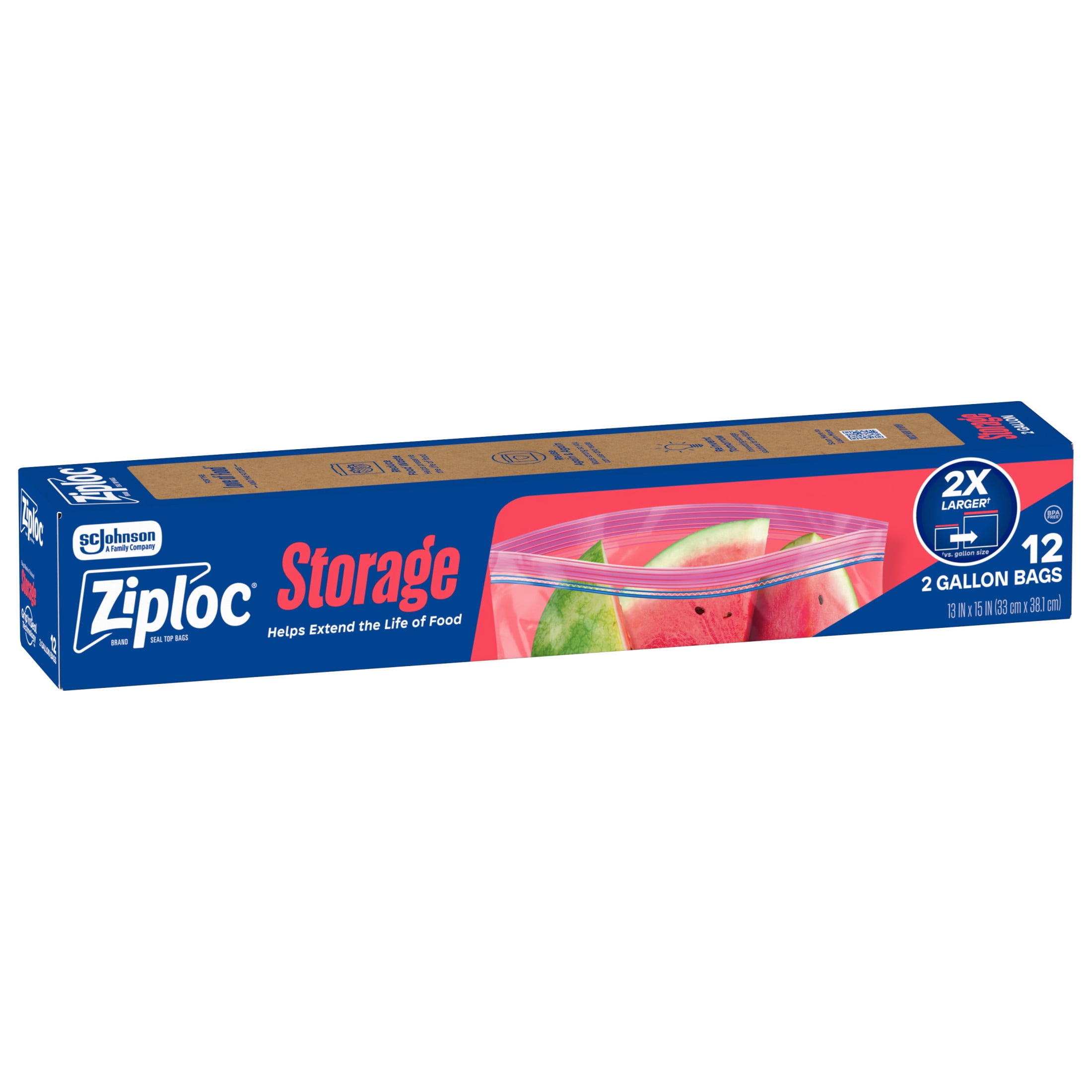 Ziploc, Storage Bags, 2 Gallon, Reusable, Airtight Seal - Walmart.com