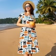 thumbnail image 4 of Goofa Industrial Transportations Pattern Women Summer Short Sleeve Midi Dress with Pockets Casual Aline Flowy Tshirt Dress Vocation Beach Sundress, 4 of 6