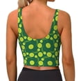 thumbnail image 4 of Goofa Tennis Balls Printed Sports Bras for Women, High Impact Running Bra Workout Crop Tank Tops Longline Sports Bra Push up-XX-Large, 4 of 9