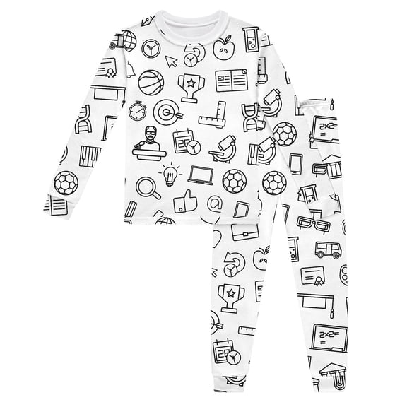 Tisuna Fall Pajamas Set For Kids Girls Cozy Long Sleeve Crew Neck Diy Graphic Print Tops And Pants Sleepwear Children'S 2 Pieces Nightwear Clothing Set Size 2-3 Years