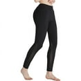 thumbnail image 3 of SPECIALMAGIC Women's Mid Waist Tummy Control Solid Color Squat Proof Mesh Yoga Running Tights Workout Leggings,3 Pack Black, 3 of 8