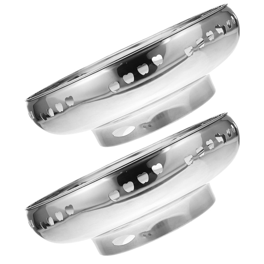 PAMINGONO 2Pcs High Temperature Resistant Wok Stand for Gas Stove Silver Stainless Steel