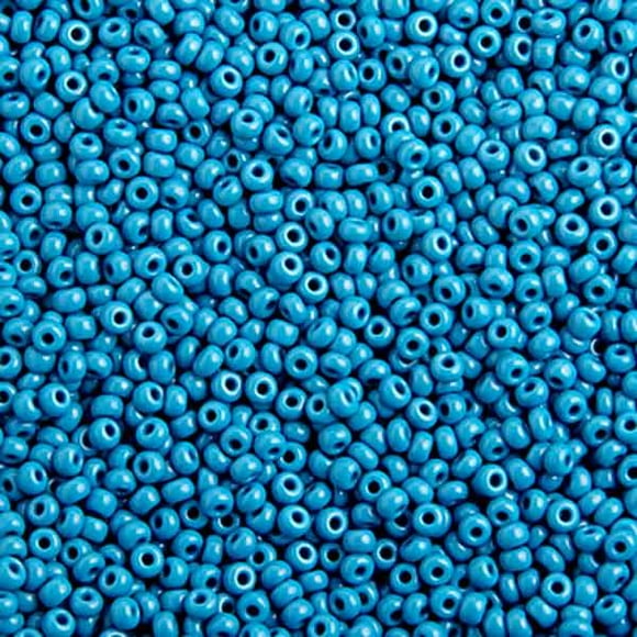 6/0 OP. Medium Dark Blue Glass Seedbeed 40 Grams