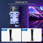 Wall Mount for PS5 Disc & Digital Edition, 8 in 1 PS5 Wall Mount Kit, for PS5 Console, PS5 Controller, Headset, PS-VR2 Controller, and 14 Game Slots