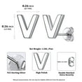 thumbnail image 5 of ChicSilver Minimalist 925 Sterling Silver 26 Letters A-Z Stud Earrings Suitable for Sensitive Ears Women Jewelry Gifts Daily Wear (With Gift Box), 5 of 7