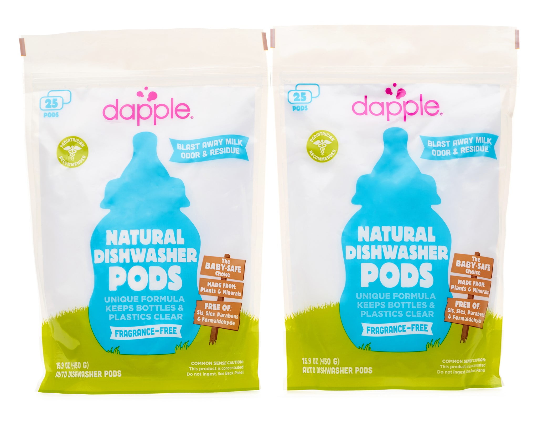 Dapple Dishwashing Detergent Pods, Fragrance Free, 25 Count