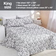thumbnail image 2 of Floral Printed Sheet Set King Soft Microfiber Botanical Bed Sheets Extra Deep Pocket Pieces, 2 of 6