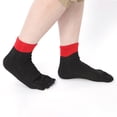 thumbnail image 4 of Electronicheart Polyurethane Yoga Five Finger Socks For Enhanced Balance And Flexibility One Size Fits All Black and Red, 4 of 6