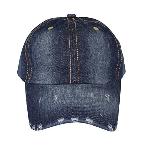 washed denim hat